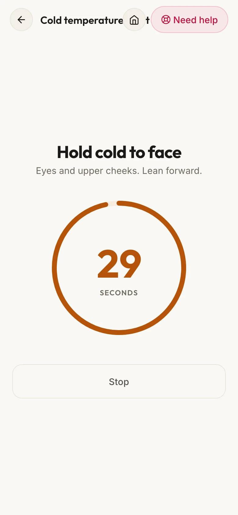 Cold reset countdown